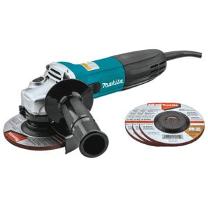 Esmeriladora Angular 4-1/2 de 11,000 Revoluciones por Minuto, 6.0 Amperios, Interruptor Lateral, 120V, Incluye 3 Discos de 4-1/2. MAKITA