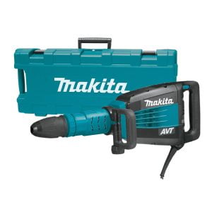 Demoledor 27 Lbs., SDS Max de 25.7 Joules y 19 Pie/Lb., con Velocidad Variable de 950 a 1,900 Golpes por Minuto, Sistema AVT, Punta de 12", Maletín Plástico, 14 Amperios 120V. MAKITA