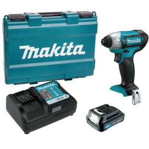 Atornillador de Impacto 1/4 Inalámbrico 12V CXT de 0 a 2,600 Revoluciones por Minuto y 3,500 Golpes por Minuto, con 1 Batería 1.5 Amperios, Cargador y Maletín. MAKITA