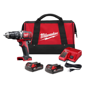 Taladro Martillo 1/2 Inalámbrico 18V con 2 Velocidades Variables de 0 a 400 y 0 a 1,800 Revoluciones por Minuto, Reversible, 0 a 28,800 Golpes por Minuto, sin Llave, 2 Baterías 1.5 Amperios, Cargador y Bolso. MILWAUKEE