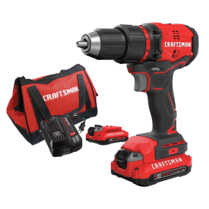 Taladro Atornillador 1/2 Inalámbrico 20V con Velocidades Variables de 0 a 600 y 0 a 1,900 Revoluciones por Minuto, Brushless, 1 Batería 13 Amperios y Bolso. CRAFTSMAN