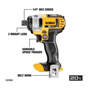 Kit Taladro Atornillador de 1/2, más Atornillador de Impacto, más Sierra Circular, más Linterna con 2 Baterías de 2 Amperios DCD771/DCS885/DCS393/DCL040 con Bolso. DEWALT - Imagen 3