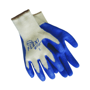 Guante De Poliéster/Algodón Palma Látex Azul Talla L. BOSS MFG