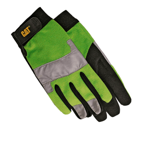 Guante De Poliester/Spandex Negro Hi-Vis Verde Large. CAT GLOVES & SAFETY