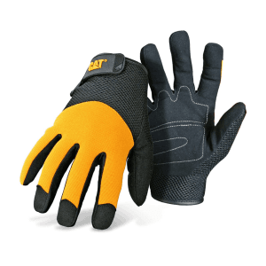 Guante De Poli/Spandex/Cuero Amarillo/Negro X-Large. CAT GLOVES & SAFETY