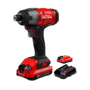 Atornillador Impacto 1/4 Inalámbrico 20V de 0 a 3,100 Golpes por Minuto de 0 a 1,460"/Lbs con 2 Baterías de 1.3 Amperios. CRAFTSMAN