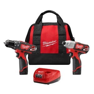 Kit Taladro Martillo de 3/8 y Atornillador de Impacto de 1/4 Inalámbrico de 12V con 2 Baterías de 1.5 Amperios 2408-20/2462-20 con Bolso. MILWAUKEE