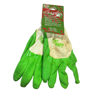 Guante de Algodón Palma de Caucho Verde y Negro, para Jardín, talla Medium. BOSS MFG