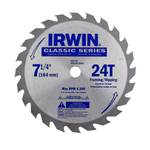 Hoja Sierra Circular Carburo para Madera 7-1/4 X 24 Dientes. IRWIN INDUSTRIAL TOOLS - Imagen 1