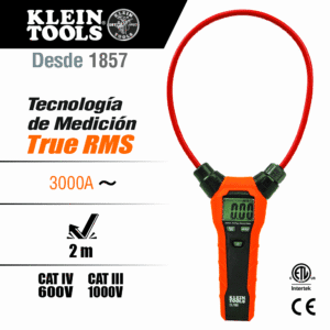 Amperímetro Clamp Flexible 18" 3,000 Amperios AC 1,000V. KLEIN - Imagen 2