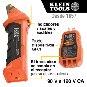 Localizador De Breaker con Batería 9V Cap 90-120V y GFCI. KLEIN - Imagen 2