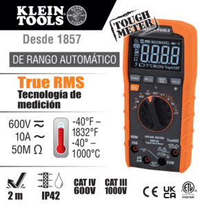 Multimetro Digital 1000V AC/DC 10A DC/AC Baja Impedancia. KLEIN - Imagen 2