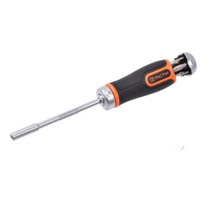 Destornillador Ratchet con Juego de 6 en 1 Punta Magnética con Mango Bimaterial. TACTIX - Imagen 1