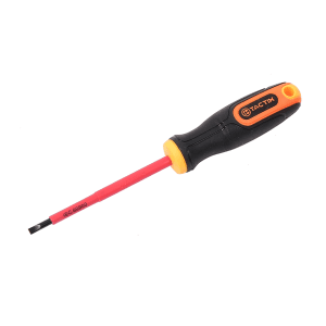 Destornillador Plano de 5/32 X 4" Redondo Insulado con 1,000V con Mango Bimaterial. TACTIX - Imagen 1