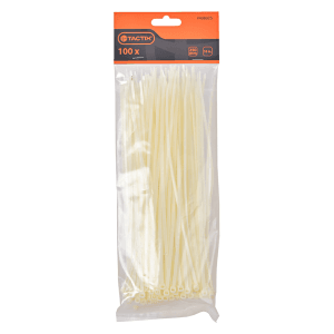 Abrazadera Plástica Natural de 10" X .14" 40Lb Paquete 100. TACTIX