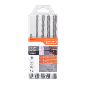 Brocas para Concreto SDS Plus 3/16" a 1/2" Juego de 5 Piezas. TACTIX