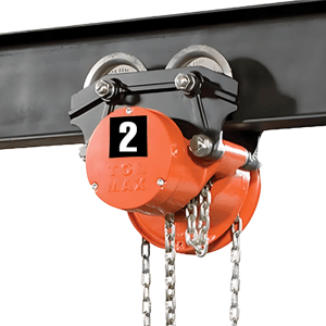 Malacate de Cadena Cyclone de 2 Toneladas 648 (2X1) con Trolley. COLUMBUS MCKINNON