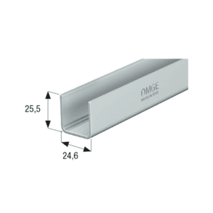 Riel Inferior para Guía #50 24.6 X 25.5MM X 6MTS. OMGE - Imagen 1