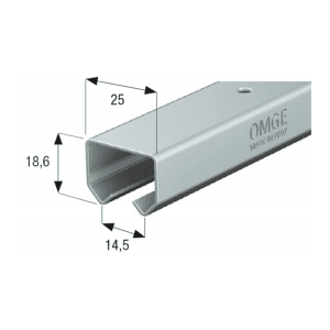 Riel para Puerta Corrediza #10 25KG 18.5 X 25MM X 6MTS. OMGE - Imagen 1