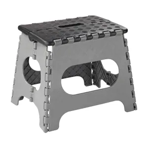 Banco Plegable Plástico de 8-1/2 X 10-1/2 con Capacidad de 330 Lbs Negro / Gris. SIMPLE SPACES