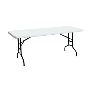 Mesa Plástica Plegable de 6' 72" X 30" X 29". SIMPLE SPACES