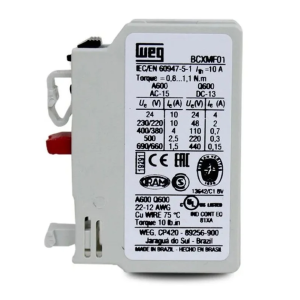 Bloque Contacto Auxiliar Frontal para Contactor 1NC. WEG - Imagen 1