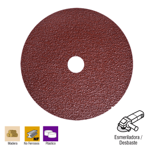 Disco Lija Metal Madera 7" X 7/8 #24. AUSTROMEX - Imagen 2