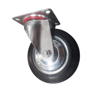 Rueda de Caucho Metal Giratoria de 8". FORTEN - Imagen 1