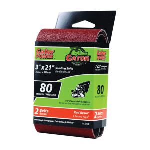 Lija en Banda para Madera de 3" X 21" #80 con 2 Piezas. GATOR - Imagen 1