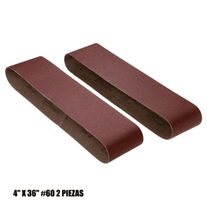 Lija en Banda de 4" X 36" #60 con 2 Piezas para Madera y Metal. SHOP FOX - Imagen 1