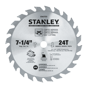 Hoja Sierra Circular de Carburo Para Madera 7-1/4 X 24 Dientes X 5/8E. STANLEY - Imagen 1