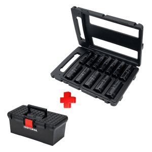 COMBO - CRAFTSMAN -  Juego de Socket Standard de Impacto Sl  12 Piezas mas Caja de Herramiemta Plástica - Imagen 1