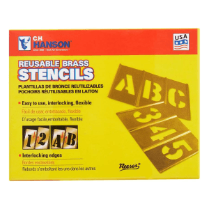 Números para Pintar de 3/4 Bronce con Juego de 15 Piezas Stencil. CH HANSON - Imagen 1