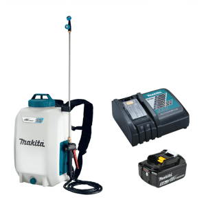 Bomba Para Fumigar Inalámbrica de 18V con 3.96 Galones (15 Litros) con Batería 5 Amperios y Cargador. MAKITA