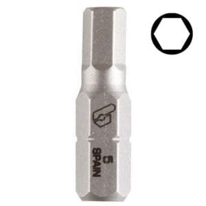 Punta Atornillador Allen de 1/4 - Hexagonal 3MM X 1" (Pack 5 C/U). BIANDITZ