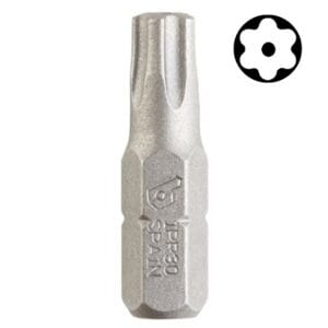 Punta Atornillador Torx Seguridad de 1/4 - Hexagonal T25 X 1" (Pack 5 C/U). BIANDITZ