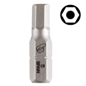 Punta Atornillador Allen Seguridad de 1/4 - Hexagonal 4MM X 1" (Pack 5 C/U). BIANDITZ