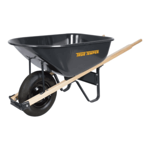Carretilla de Construcción de 6' Cúbicos, Balde de Metal y Mango de Madera. AMES TRUE TEMPER