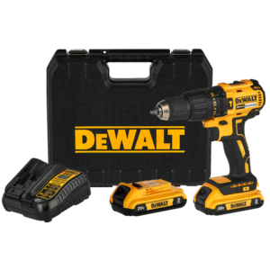 Taladro Martillo 1/2 Inalámbrico 20V Max con 2 Velocidades Variables de 0 a 500 y 0 a 1,750 Revoluciones por Minuto, Reversible, Brushless, 0 a 29,750 Golpes por Minuto, sin Llave, Maletín Plástico, 1 Batería 2.0 Amperios y Cargador. DEWALT