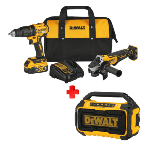 INACTIVO - COMBO - DEWALT - Taladro Martillo de1/2 mas Esmeriladora Angular 4-1/2 20v MAX mas Bocina Bluetooth Job Site 12V / 20V MAX
