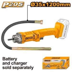 Vibrador Para Concreto Inalámbrico 20V 2,300 VPM sin Batería. INGCO