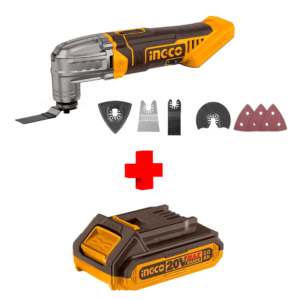 COMBO - INGCO - Herramienta Oscilante Juego más Batería de 2.0 Amperios