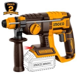 Rotomartillo 7/8 SDS Plus Inalámbrico 20V 4F 2J 0 a 5,400 Golpes por Minuto 0 a 1,100 Revoluciones por Minuto Brushless sin Batería. INGCO