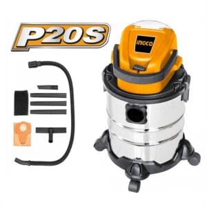 Aspiradora Inalámbrica 20V 20 Litros 70 CFM con Ruedas sin Batería. INGCO