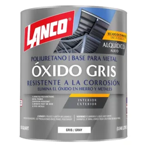Anticorrosivo Oxido Gris Base Poliuretano de 1/4 Galones. LANCO
