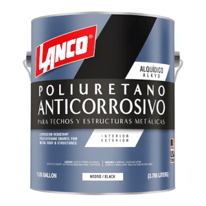 Anticorrosivo Esmalte Poliuretano Negro de 1 Galón. LANCO