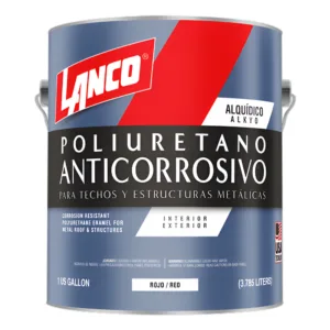 Anticorrosivo Esmalte Poliuretano Rojo de 1 Galón. LANCO