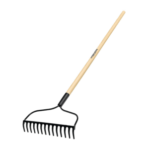 Rastrillo Recto 14 Dientes con Mango 48" de Madera. LANDSCAPERS SELECT