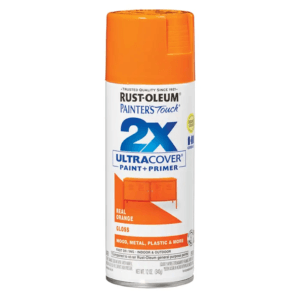 Pintura Spray de 12 Onzas para Plástico Color Naranja Real 2X. RUST-OLEUM