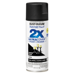 Pintura Spray de 12 Onzas para Plástico Color Negro Canon Satín 2X. RUST-OLEUM
